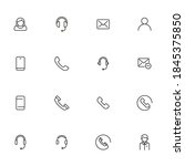 stroke line icons set of... | Shutterstock .eps vector #1845375850