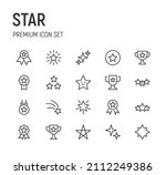 set of star line icons. premium ... | Shutterstock .eps vector #2112249386