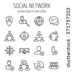 set of social network icons in... | Shutterstock .eps vector #571757203