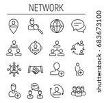 set of social network icons in... | Shutterstock .eps vector #683673100