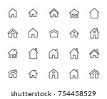 simple collection of home... | Shutterstock .eps vector #754458529
