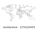 world map vector. contour of... | Shutterstock .eps vector #1176124453