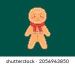 pixel art full body gingerbread ... | Shutterstock .eps vector #2056963850