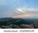 Small photo of Sunset at the top of Mount Scott Lawton OK.