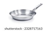 A stainless steel frying pan...