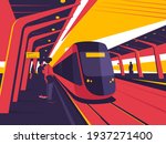 on a station platform. vector... | Shutterstock .eps vector #1937271400