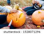 Children Playing With Pumpkin...