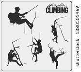 Set Of Mountain Climbing Labels ...