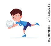 boy volleyball player in... | Shutterstock .eps vector #1448263256