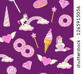 seamless pattern with cute... | Shutterstock .eps vector #1265915056