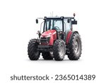 Modern wheeled tractor isolated ...