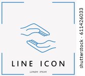 line icon  hands | Shutterstock .eps vector #611426033