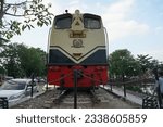 Small photo of Semarang Indonesia - July 16 2023. Locomotive D 301 59 is in front of Semarang Tawang Station. Imported from the German Fried Krupp Factory in 1962. Can run at a speed of 50 KM per hour.