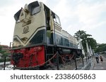 Small photo of Semarang Indonesia - July 16 2023. Locomotive D 301 59 is in front of Semarang Tawang Station. Imported from the German Fried Krupp Factory in 1962. Can run at a speed of 50 KM per hour.