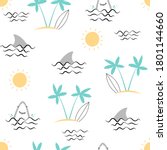 hand drawing sea icons seamless ... | Shutterstock .eps vector #1801144660