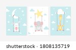 cute posters with little rabbit ... | Shutterstock .eps vector #1808135719