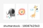 cute posters with a little lion ... | Shutterstock .eps vector #1808762563