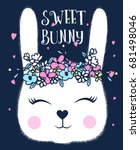 Sweet Bunny Print Design With...