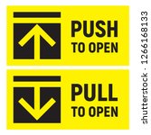 push   pull door. vector... | Shutterstock .eps vector #1266168133