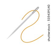 steel sewing needle with golden ... | Shutterstock .eps vector #535439140