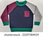 Crew Neck Gather stitch Toddler Boys Knitted Sweater and Jumper.