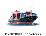 Container Cargo Ship Isolated...