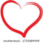 red heart   outline drawing for ... | Shutterstock .eps vector #1725089449