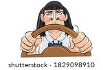 woman driving car character... | Shutterstock .eps vector #1829098910