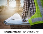 engineer working on building site