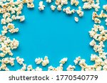 Popcorn Mockup On Blue...