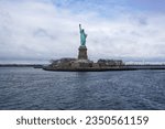 View of liberty island and the...