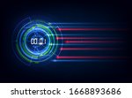 abstract futuristic technology... | Shutterstock .eps vector #1668893686