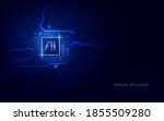 ai chipset on circuit board in... | Shutterstock .eps vector #1855509280