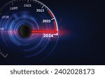 new year 2024 car speedometer ...