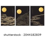 japanese background with gold... | Shutterstock .eps vector #2044182839