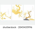 japanese background with gold... | Shutterstock .eps vector #2045435996