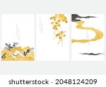 japanese background with gold... | Shutterstock .eps vector #2048124209