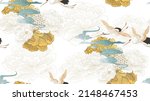 crane birds vector. japanese... | Shutterstock .eps vector #2148467453
