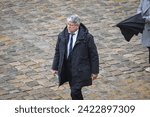 Small photo of Paris, France, 07-02-2024 : Alexis Corbiere during the ceremony to pay tribute to the French victims of the October 7 terrorist attacks in Israel at the Hotel National des Invalides.