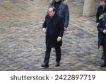 Small photo of Paris, France, 07-02-2024 : Francois Hollande during the ceremony to pay tribute to the French victims of the October 7 terrorist attacks in Israel at the Hotel National des Invalides.