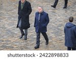 Small photo of Paris, France, 07-02-2024 : Xavier Bertrand during the ceremony to pay tribute to the French victims of the October 7 terrorist attacks in Israel at the Hotel National des Invalides.