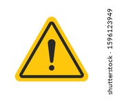 caution warning sign message.... | Shutterstock .eps vector #1596123949