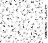 seamless pattern with alphabet  ... | Shutterstock . vector #769359199
