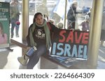 Small photo of JERUSALEM, ISRAEL - February 13 2023: Israelis protest at Jerusalem near the Supreme Court and the Knesset against plans by prime minister Benjamin Netanyahu new government to trample the legal system