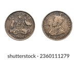 6 Pence 1926 George V 	Australia. Obverse and Reverse. Type Standard circulation coin. Composition	Silver .925. 
Weight 2.82 g. Diameter	19.50 mm