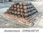 Cannon balls of Castillo de San Cristobal. The UNESCO site was built by Spain to protect against land based attacks on the city of San Juan.