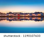 Beautiful panoramic sunset view over The Claddagh Galway in Galway city, Ireland 