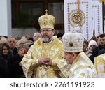 Small photo of Chortkiv - Ternopil - Ukraine - February 4, 2023. The Head of the UGCC, His Beatitude Patriarch Sviatoslav, visited the Cathedral Cathedral in Chortkov with a pastoral visit.