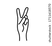 Peace Sign. Victory Sign. Hand...
