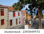 Small photo of Traditional and colorful houses along an alley in San Andres, La Palma, Canary Islands, Spain. San Andres is located near Los Sauces in the North-East of La Palma island